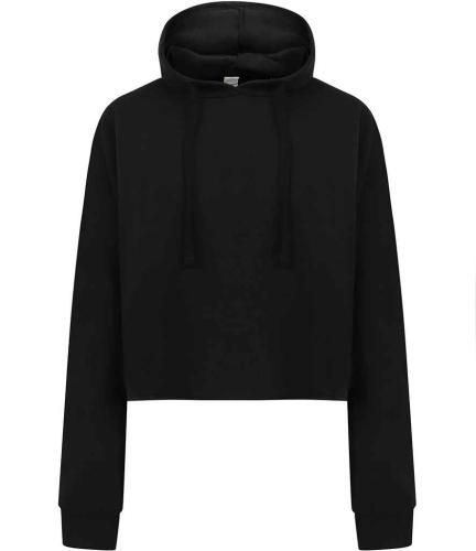SF Ladies Cropped Slounge Hoodie - BLK - XL